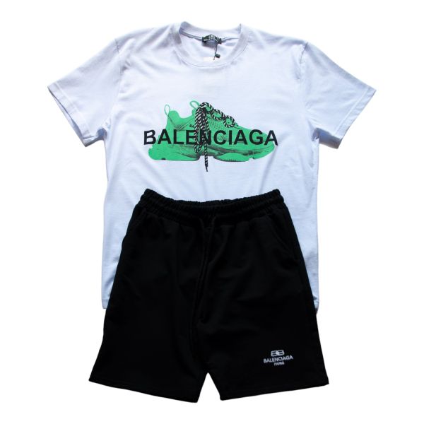 Compleu Bal alb 02 ( tricou + pantaloni scurti)