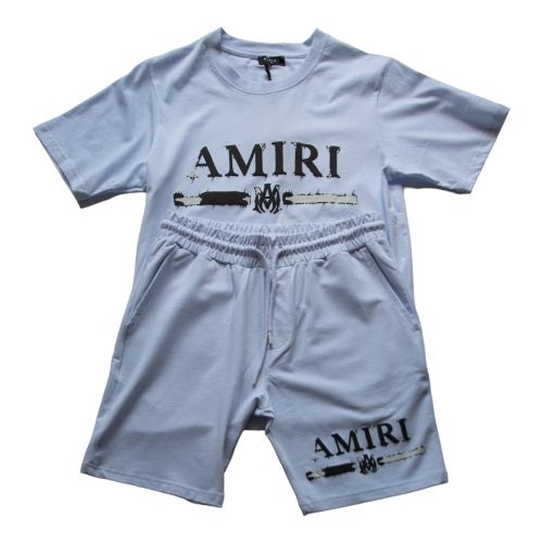 Compleu AMI alb 01 ( tricou + pantaloni scurti)